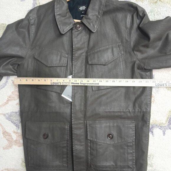 Jack Spade Military Style Field Jacket Mens Medium Waxed Cotton Herringbone - Picture 13 of 16
